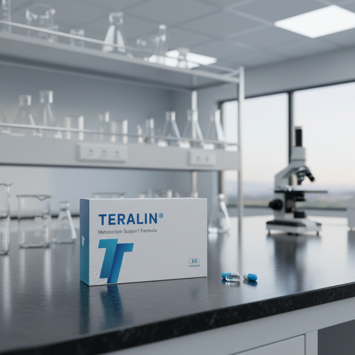 Teralin wordt geanalyseerd in een laboratorium